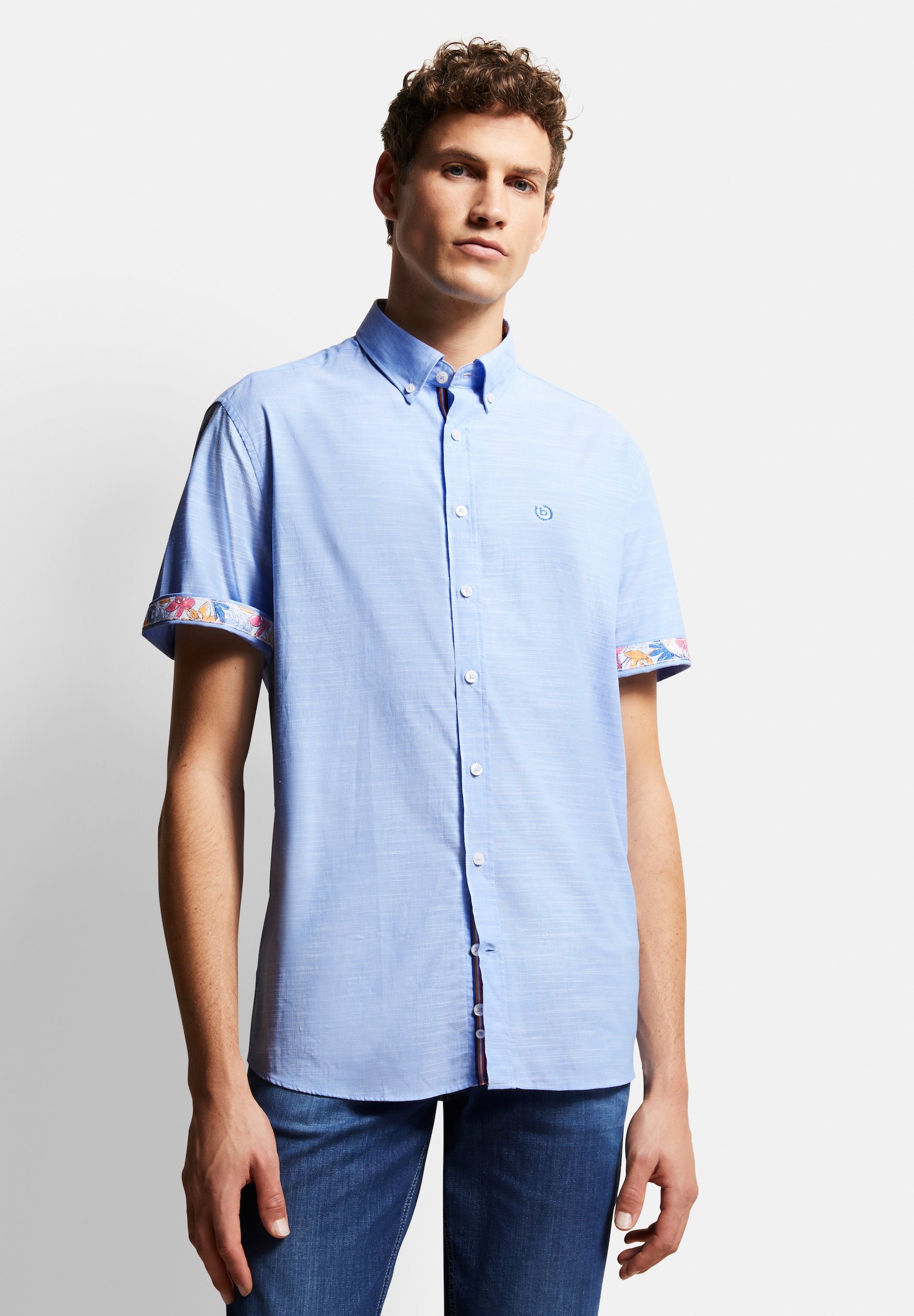 Kurzarm hemd hellblau Clearance